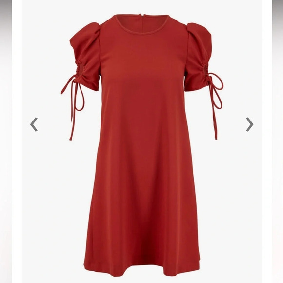 See By Chloé Peppery Red Keyhole Sleeve Dress Size US 4 French 36 - Picture 7 of 14